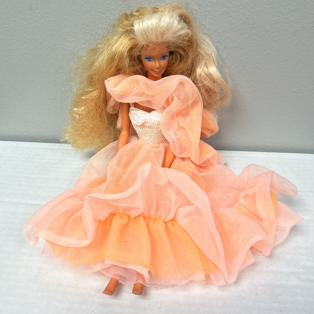 Vintage Peaches N Cream 1966 Malaysia Barbie Original Dress Tan Blonde